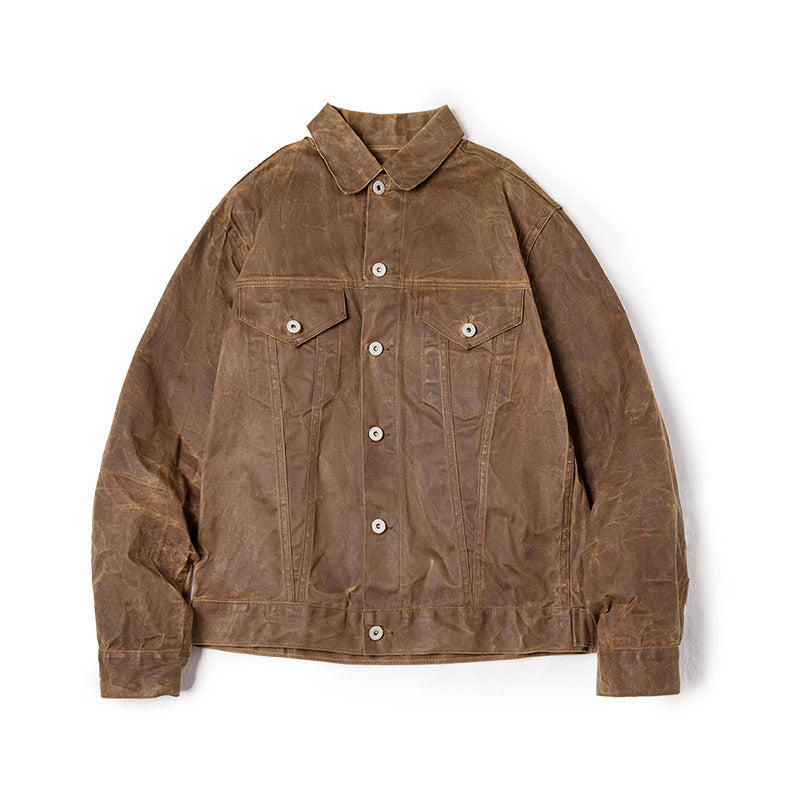 Men s Vintage Tooling Canvas Oil Wax Jacket