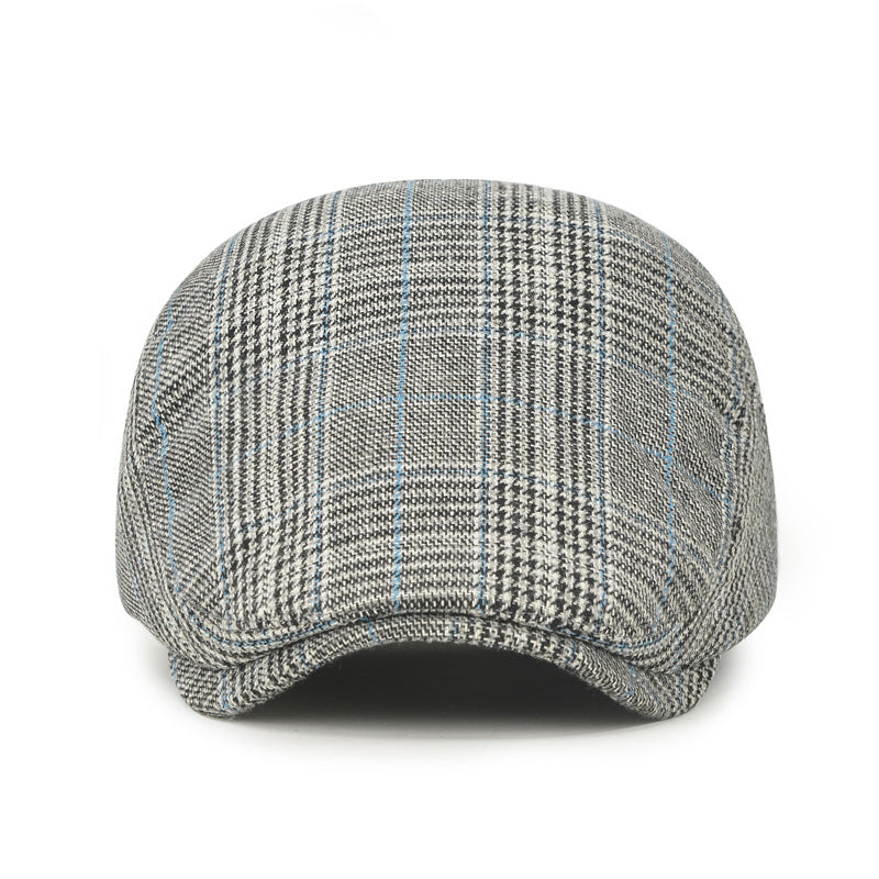 Plaid fashionable and comfortable beret men's and women's same cap