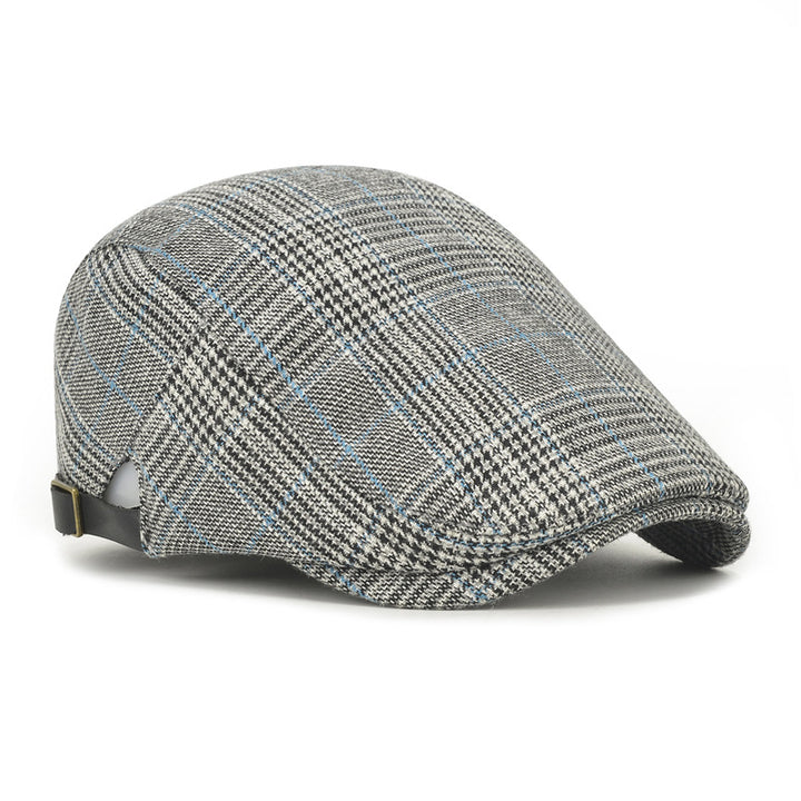 Plaid fashionable and comfortable beret men's and women's same cap