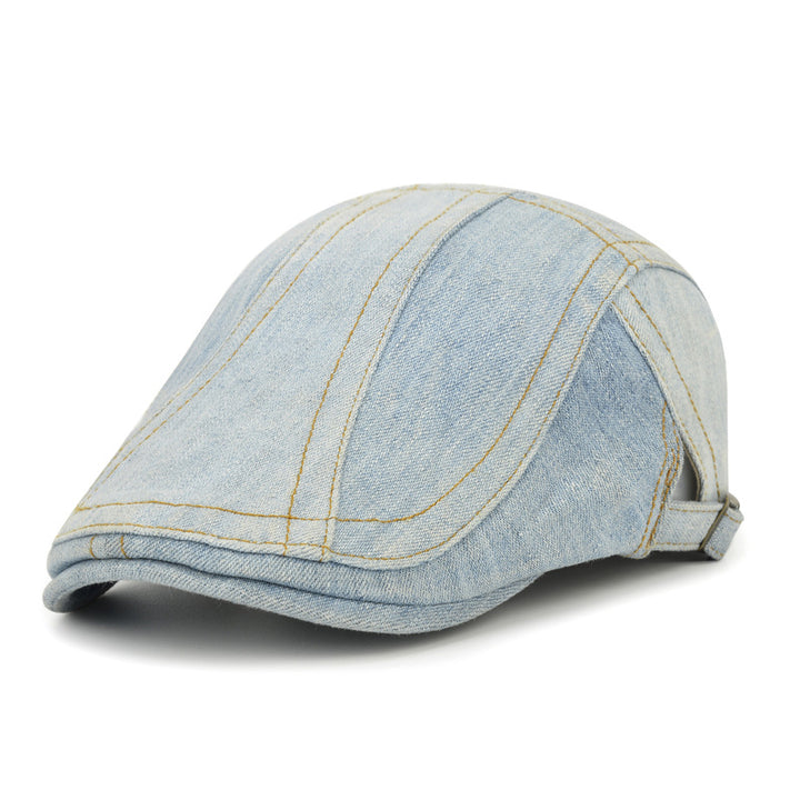 Washed and ground old cotton denim cap