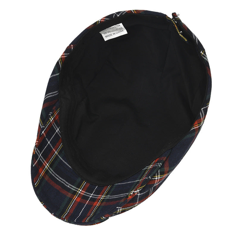 Autumn plaid beret men