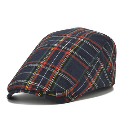 Autumn plaid beret men