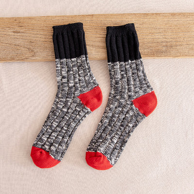 Autumn and winter men's color matching tube socks