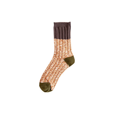 Autumn and winter men's color matching tube socks