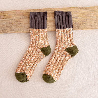 Autumn and winter men's color matching tube socks