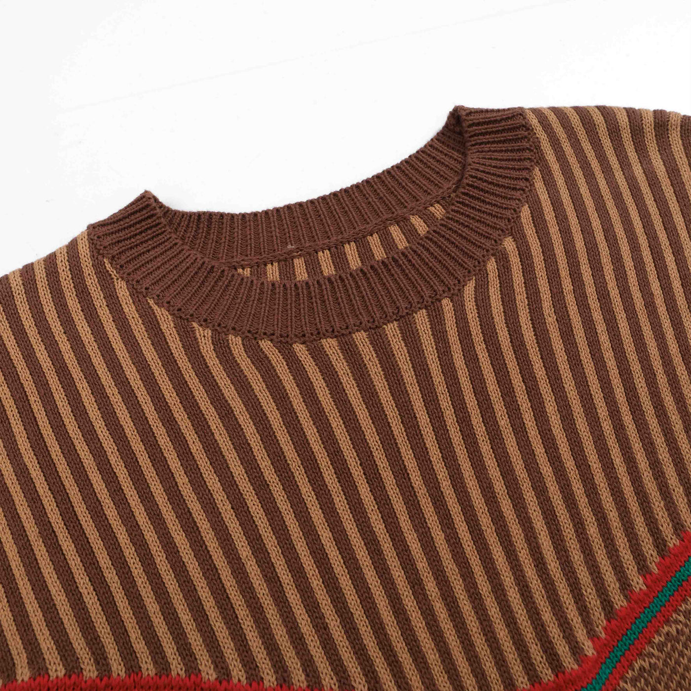 Men's brown 1950s crew-neck knit top