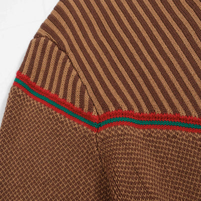 Men's brown 1950s crew-neck knit top