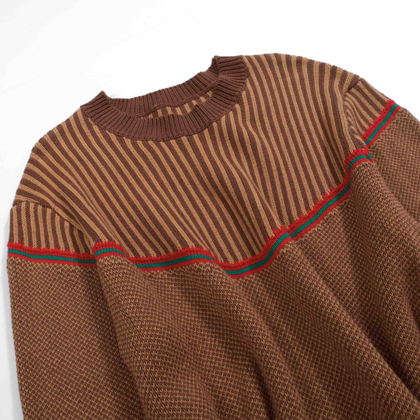 Men's brown 1950s crew-neck knit top