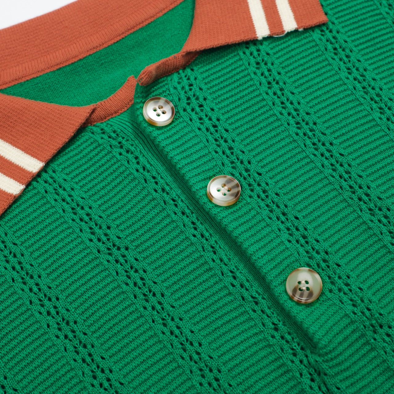 Men's green vintage 60s knit polo shirt