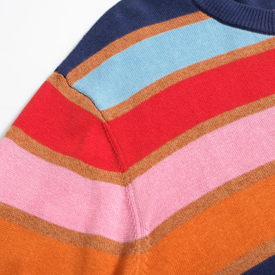 Women's Multicolor striped period crew-neck sweater