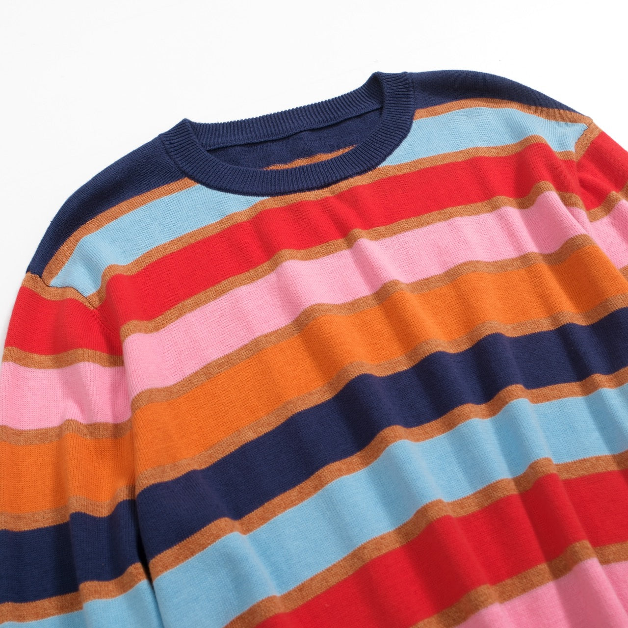 Women's Multicolor striped period crew-neck sweater