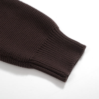 Men's brown vintage knit polo shirt