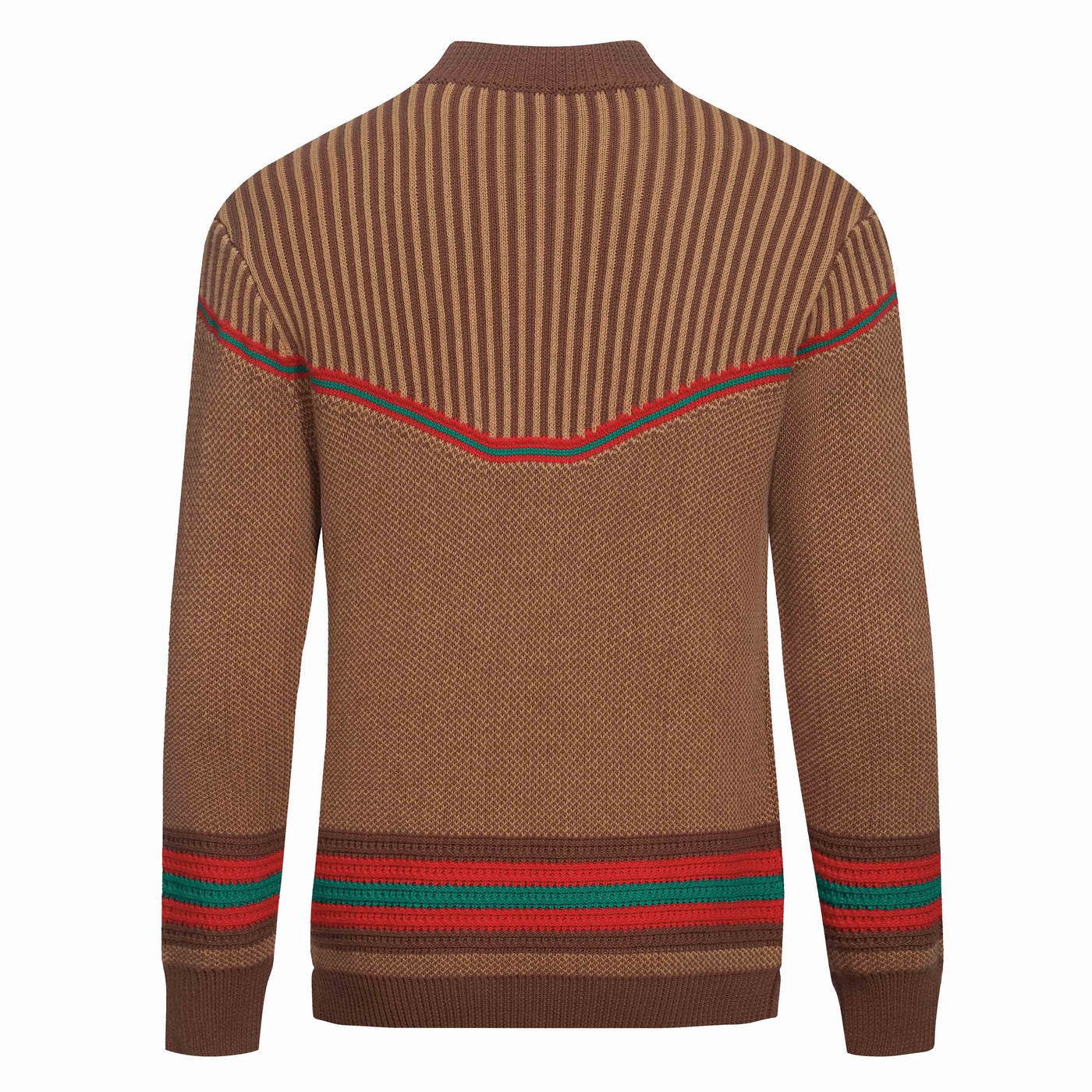 Men's brown 1950s crew-neck knit top