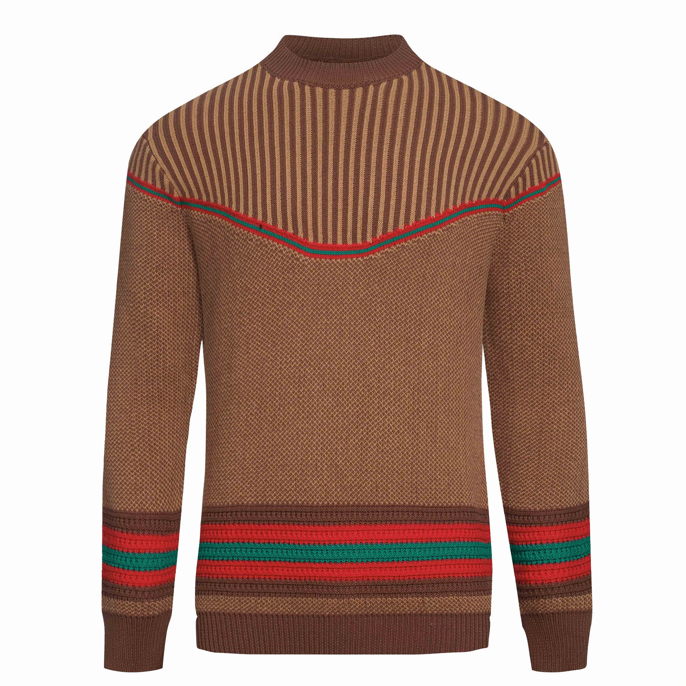 Men's brown 1950s crew-neck knit top