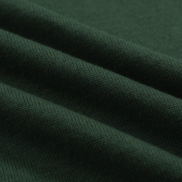 Men's green retro V-neck knit polo shirt