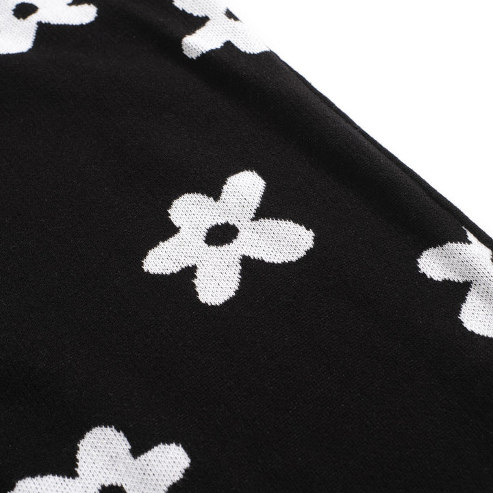 Men's vintage floral cardigan in black