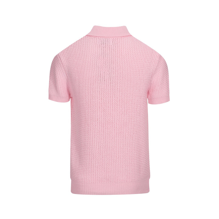 Herren rosa Strick-V-Ausschnitt Mode Polo