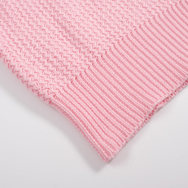 Men's pink knit V-neck Fashion polo