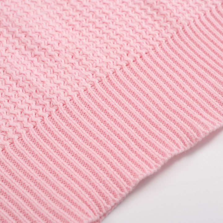 Men's pink knit V-neck Fashion polo