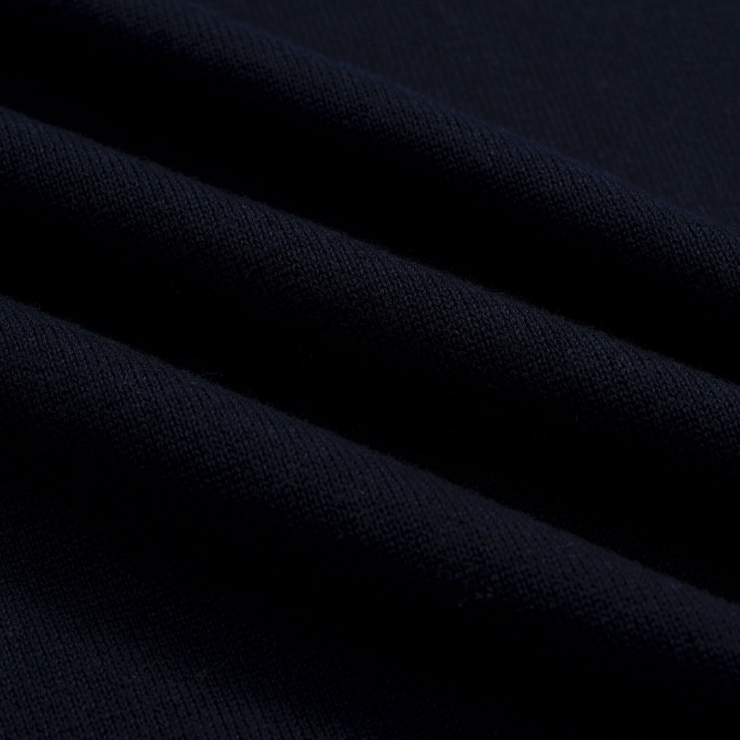 Men's navy blue vintage knit V-neck polo shirt