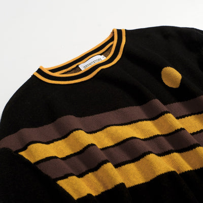 Men's yellow vintage striped knit T-shirt