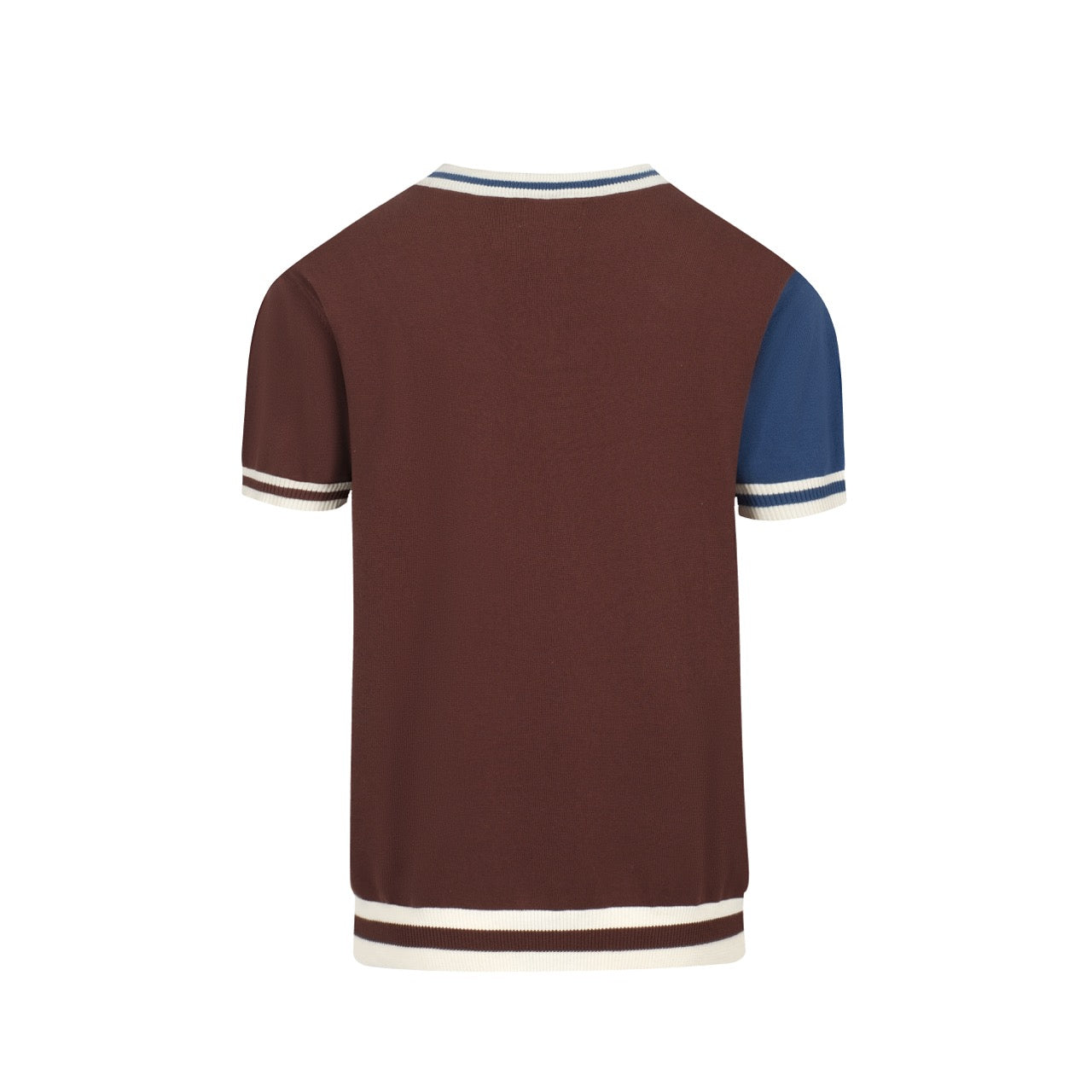 Men's vintage color matching 1976 knit T-shirt