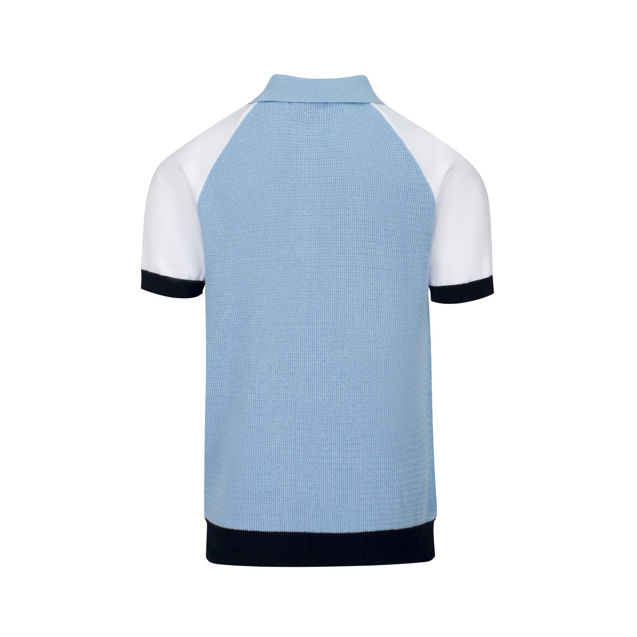 Men's blue zip-up vintage polo shirt