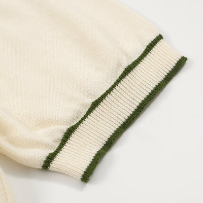 Haut uni à manches longues en tricot vert armée pour hommes