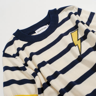 Women's striped lightning knit T-shirt