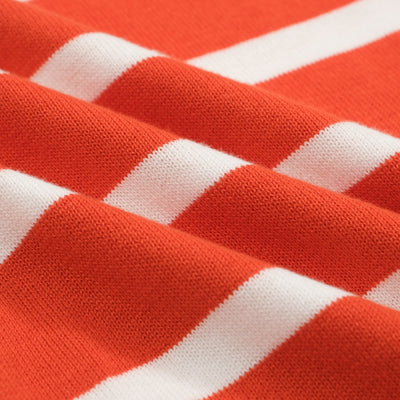 Damen Bubble Orange Gestrickte Strickwaren mit kurzen Ärmeln