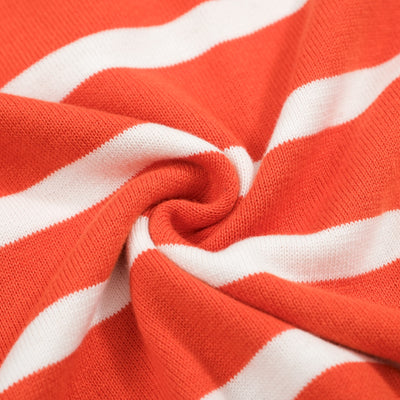 Pull Femme Bubble Orange Tricoté Manches Courtes