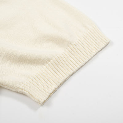 Vintage knit T-shirt with white apricot stripes for men