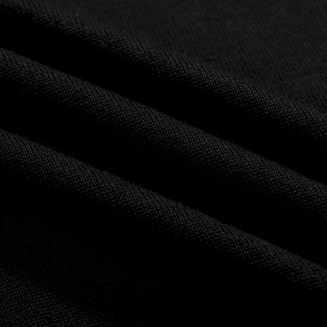 Men's vintage black V-neck knit polo shirt