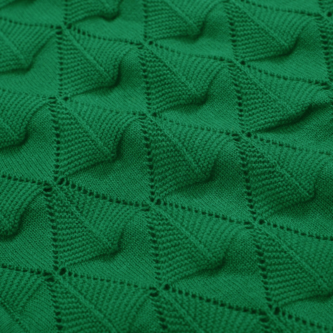 Textura verde para hombres Cárdigan de manga corta Knit