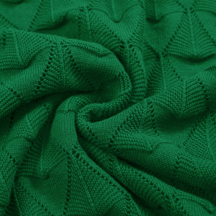 Textura verde para hombres Cárdigan de manga corta Knit