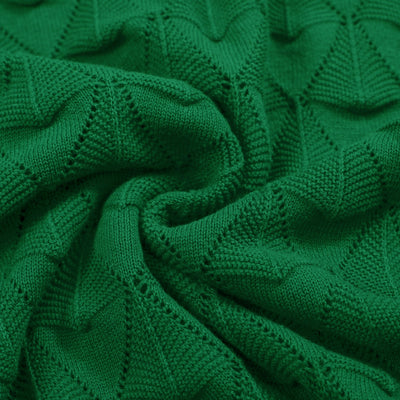 Men's green texture knit short sleeve cardigan top