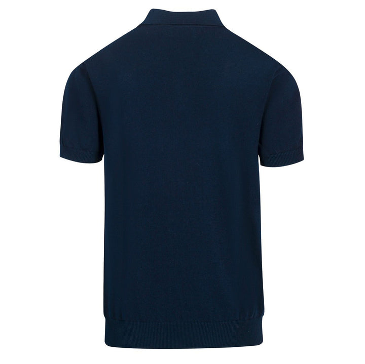 Herren Marine Blue Retro Casual Strick Polo