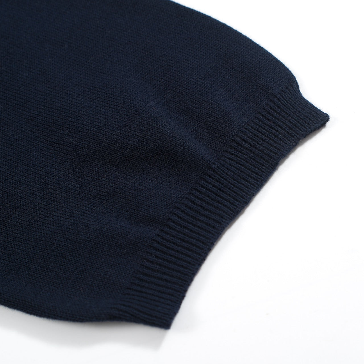 Men's navy blue retro casual knit polo