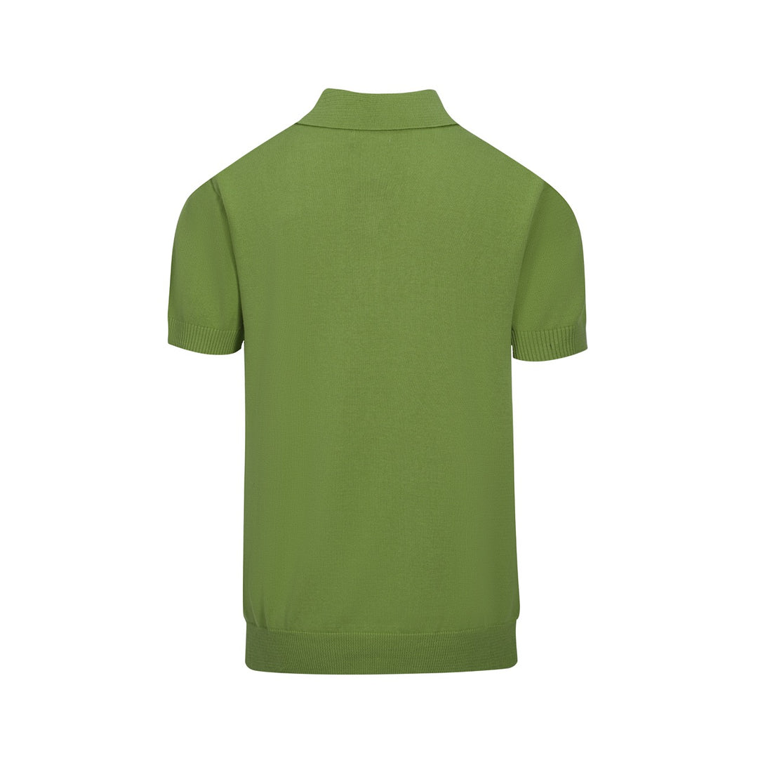 POLO EN MAILLE À RAYURES VERT