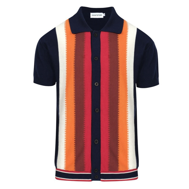 Casual herenpolo uit de jaren 60 in mod-stijl met oranje kleurverloop