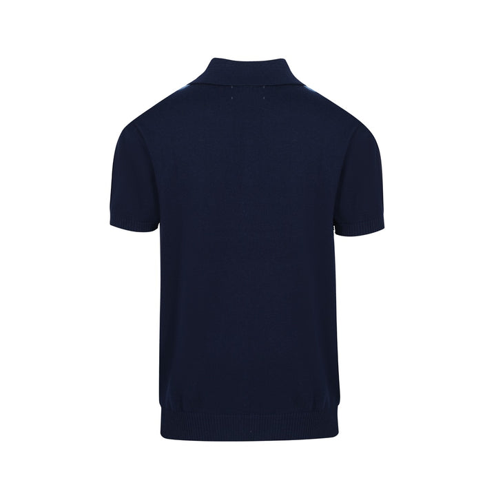 Polo de punto de punto azul para hombres con gradiente azul claro