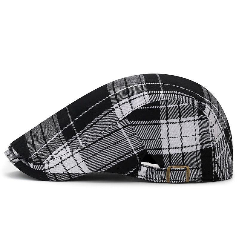 Color Plaid Beret Caps