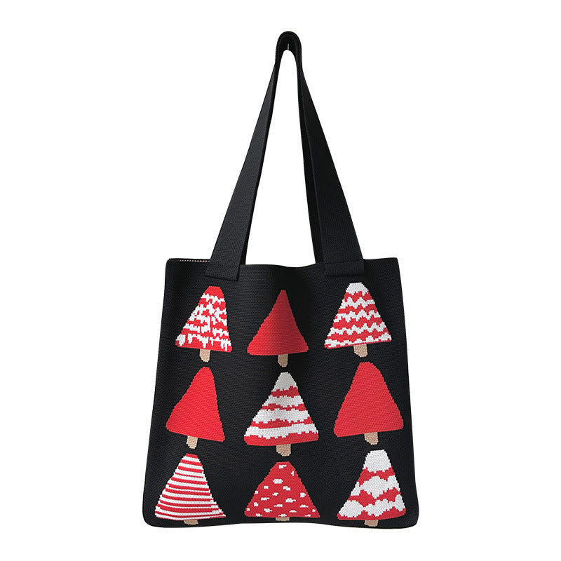 Bolso de bolso tejido de árboles de Navidad