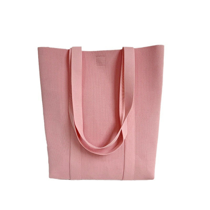 Solid color knitted tote bag