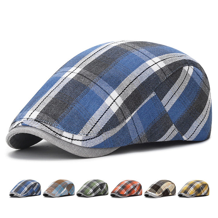 Vintage plaid cap for men