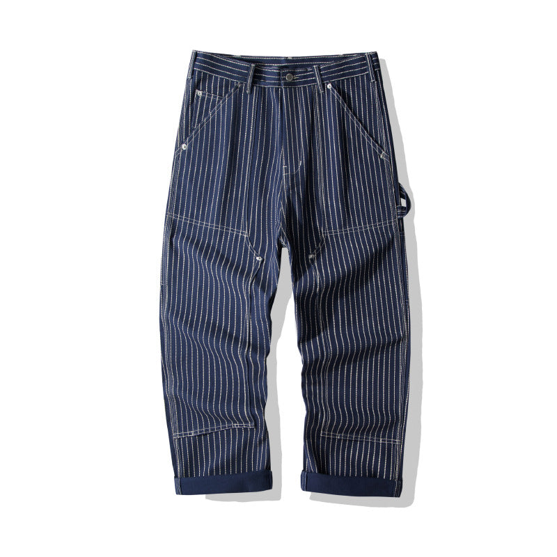 Men's Striped Denim Tooling Pants