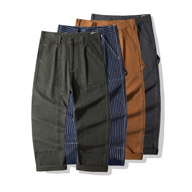 Men's Striped Denim Tooling Pants