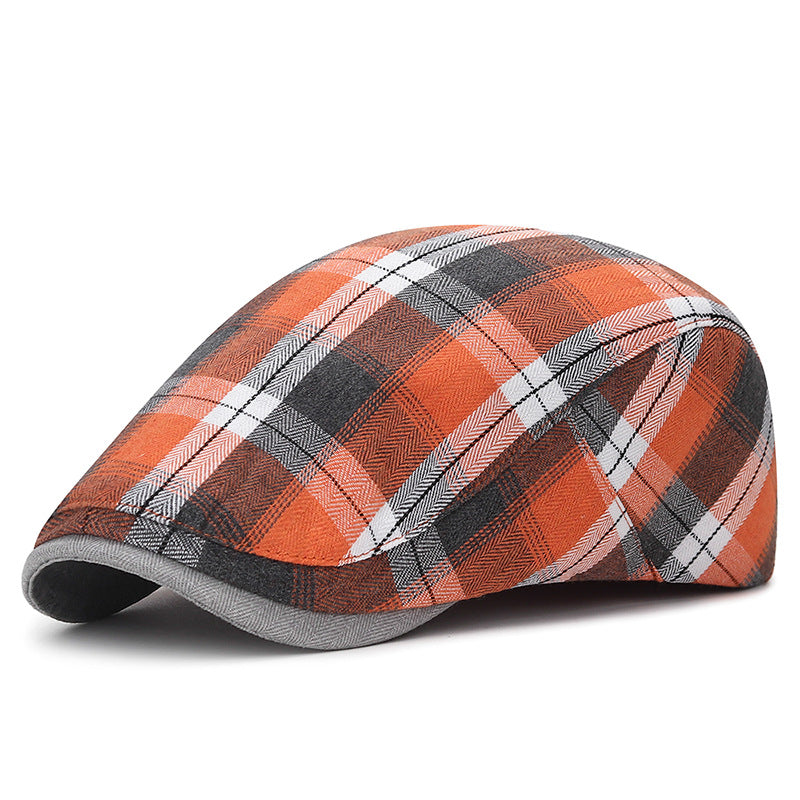 Vintage plaid cap for men