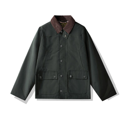 Men's oil wax jacket padded trench coat