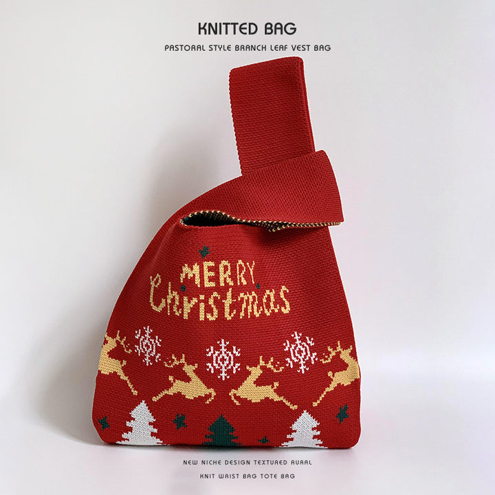 Bolsa de regalo de Navidad bolso de bolso de chaleco tejido